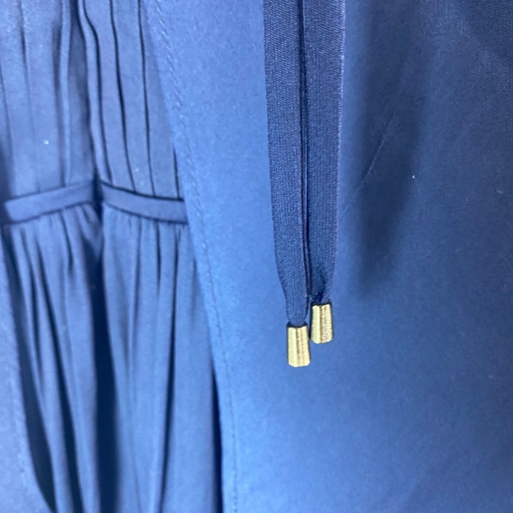 HALSON HERITAGE V-Neck Long Flowy Dress Evening Gown in Blue Size 2 - Picture 7 of 11